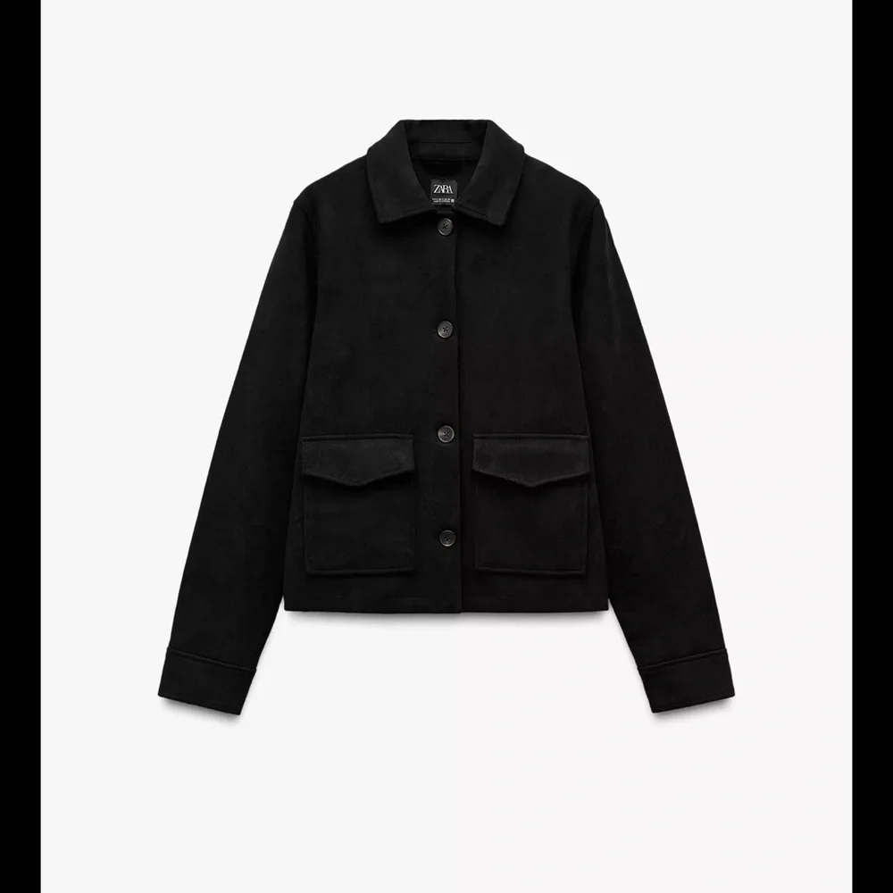 ZARA NWT Faux Suede Black Utility Jacket for Women - Picture 2 of 4